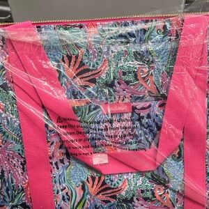 Lilly Pulitzer Pink and Blue Patterned Tote